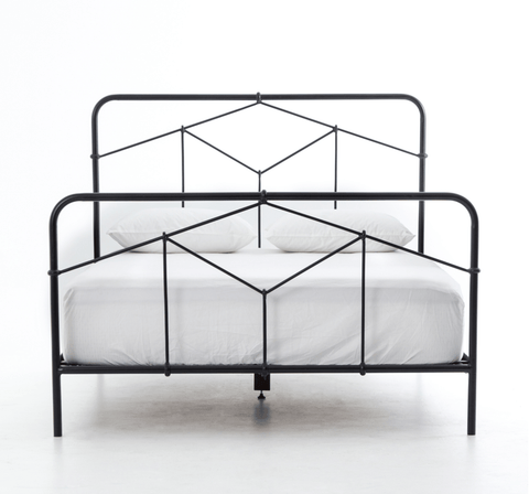 SAGE is 7 SALE Nostalgia Hardwired Iron King Bed, Black - Sage InteriorsFH