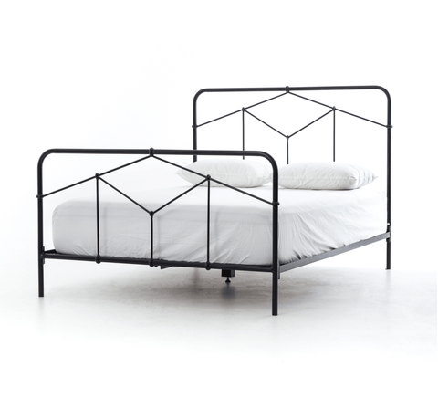 SAGE is 7 SALE Nostalgia Hardwired Iron King Bed, Black - Sage InteriorsFH