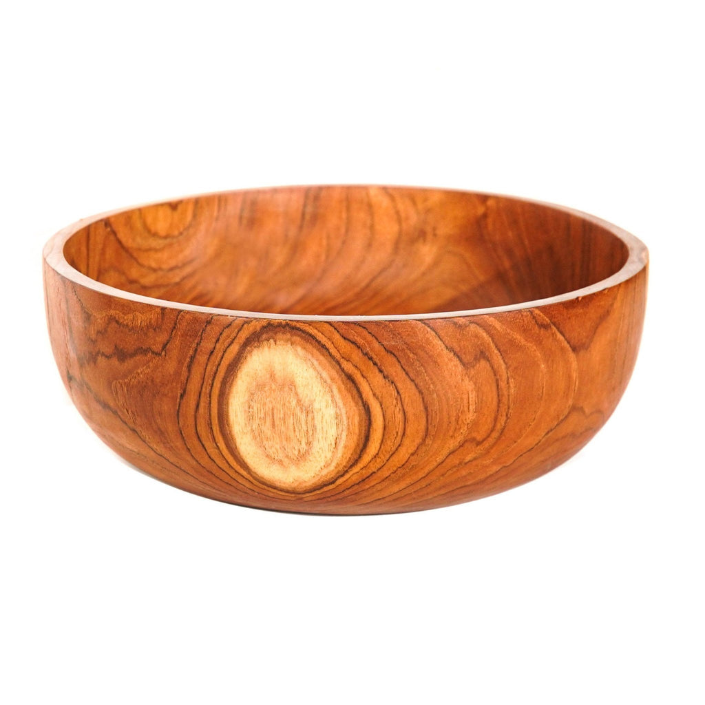 Salad Serving Bowl, Handmade Teak Wood, Classic - Sage InteriorsRainforest BowlsDecor