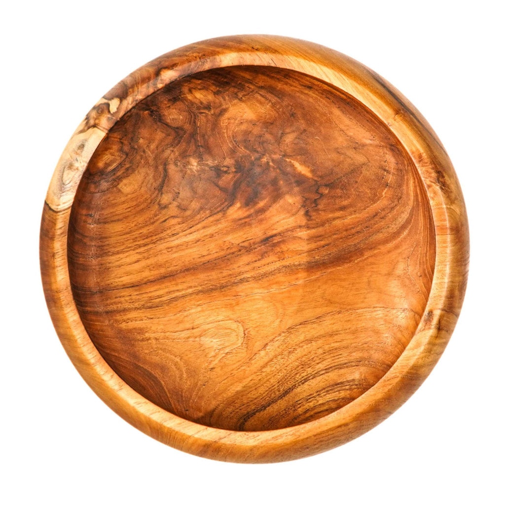 Salad Serving Bowl, Handmade Teak Wood, Rounded - Sage InteriorsRainforest BowlsDecor