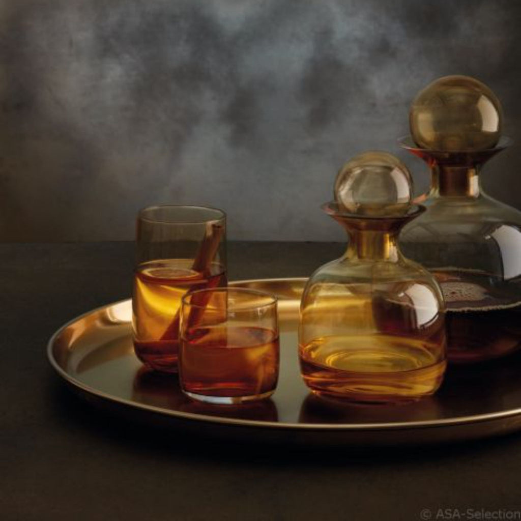 SARABI Mouth Blown Glass Carafes Square, Amber - Sage InteriorsASA Selectionglassware