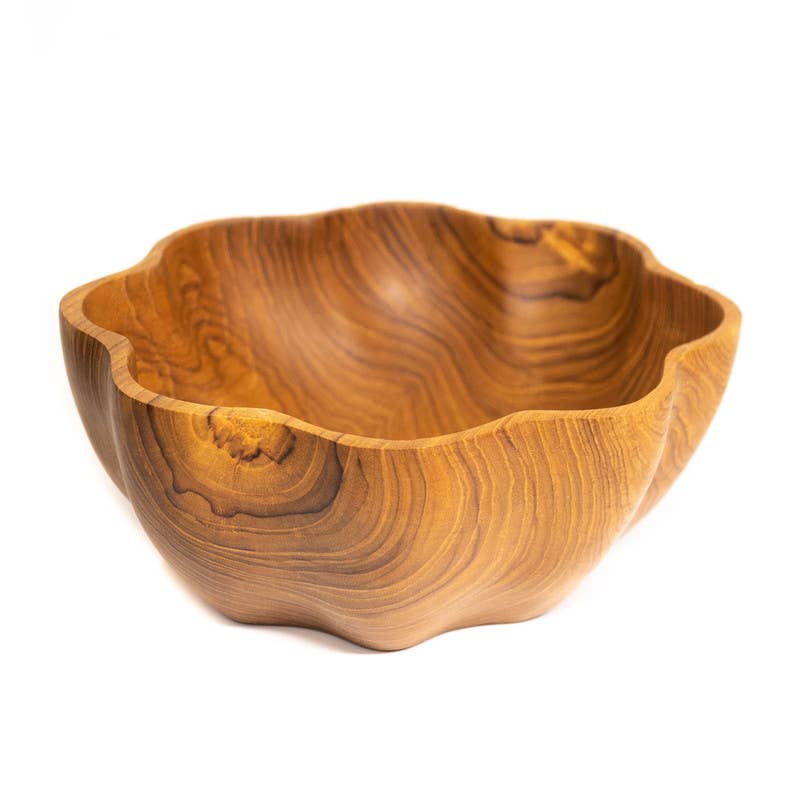 Serving Bowl, Handmade Teak Wood, Squash - Sage InteriorsRainforest BowlsDecor