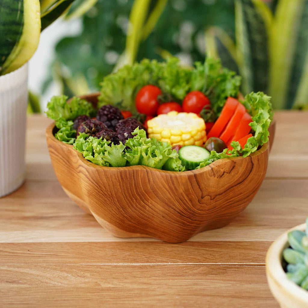 Serving Bowl, Handmade Teak Wood, Squash - Sage InteriorsRainforest BowlsDecor