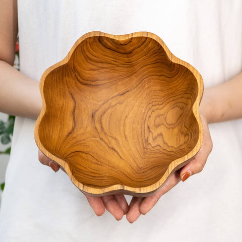 Serving Bowl, Handmade Teak Wood, Squash - Sage InteriorsRainforest BowlsDecor