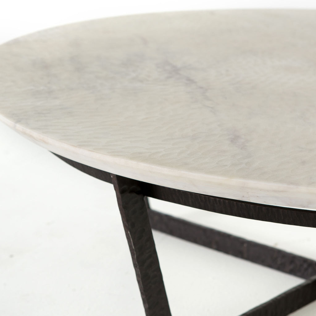 Silas Coffee Table, Sandblasted White Marble - Sage InteriorsFH