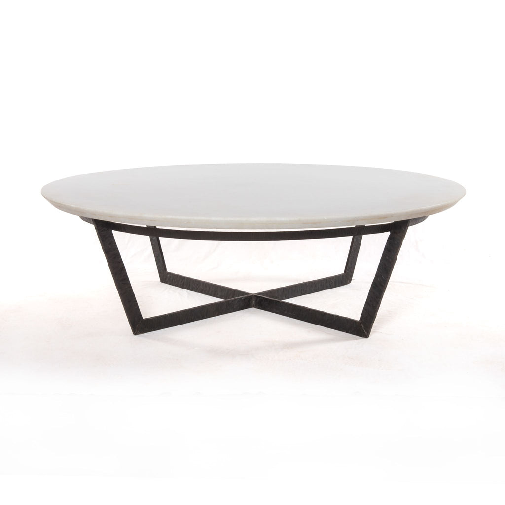 Silas Coffee Table, Sandblasted White Marble - Sage InteriorsFH