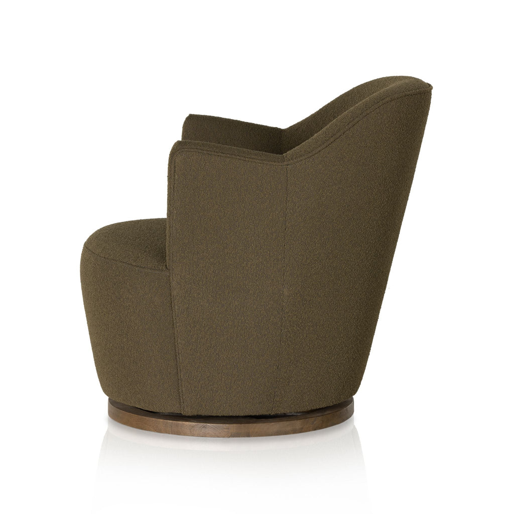 Small Drum Swivel Chair, Fiqa Boucle Olive - Sage InteriorsFHAccent Chair