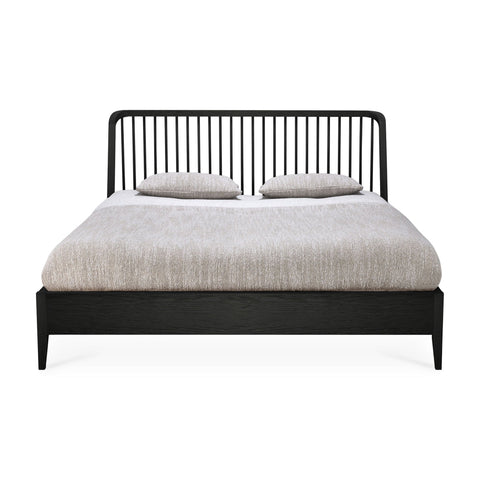 Spindle Bed, Oak Black - Sage Interiorsethnicraft