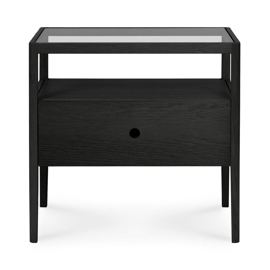 Spindle Bedside Table, Black - Sage InteriorsethnicraftNightstands