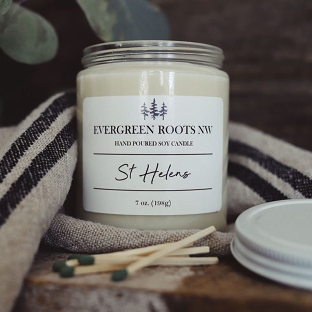 St Helens 8 Oz Soy Candle - Sage InteriorsEvergreen Roots NW