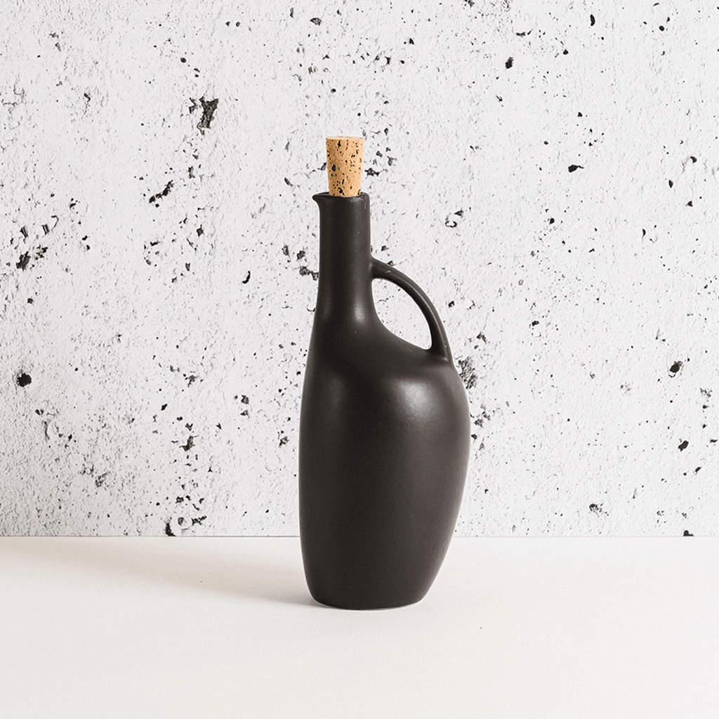 Stoneware Olive Oil Bottle, Canard 34oz Matte Black - Sage InteriorsGharyanstoneware