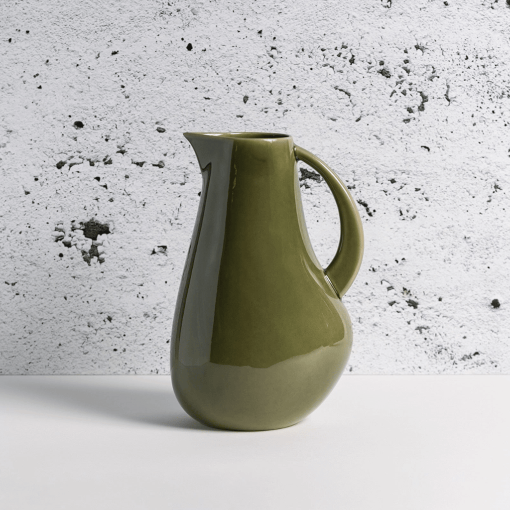 Stoneware Pitcher, Kuduo 64 oz Glazed Green - Sage InteriorsGharyanstoneware