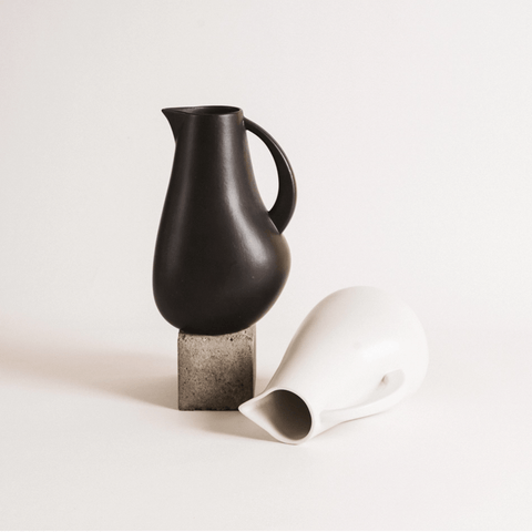 Stoneware Pitcher, Kuduo 64 oz Matte Black - Sage InteriorsGharyanstoneware