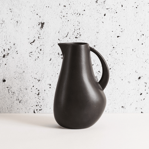 Stoneware Pitcher, Kuduo 64 oz Matte Black - Sage InteriorsGharyanstoneware