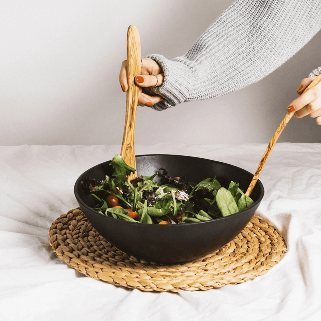 Stoneware Serving Bowl, Dadasi 11.8" Matte Black - Sage InteriorsGharyanstoneware