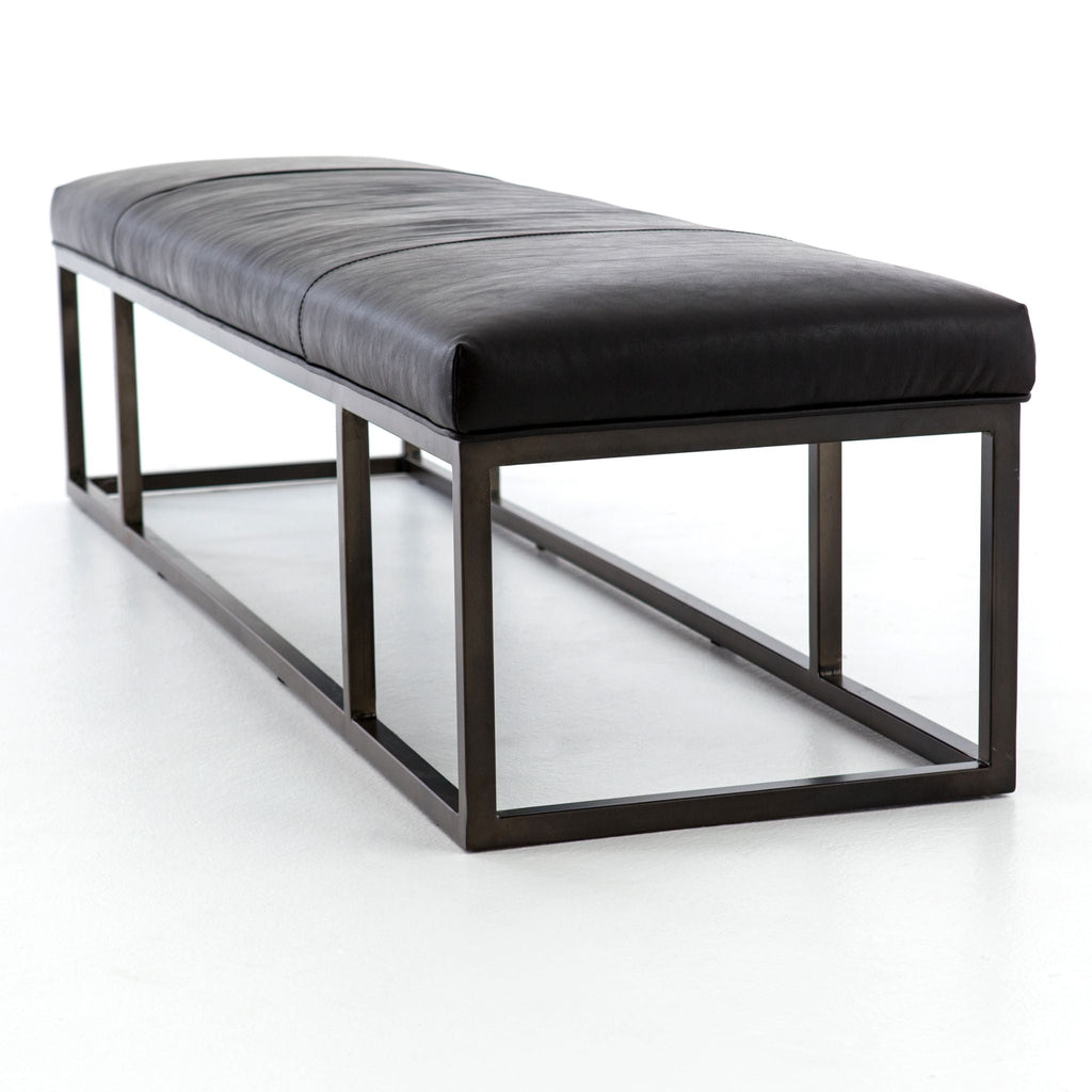 Tailored Bench, Leather Rider Black - Sage InteriorsFHCoffee Table