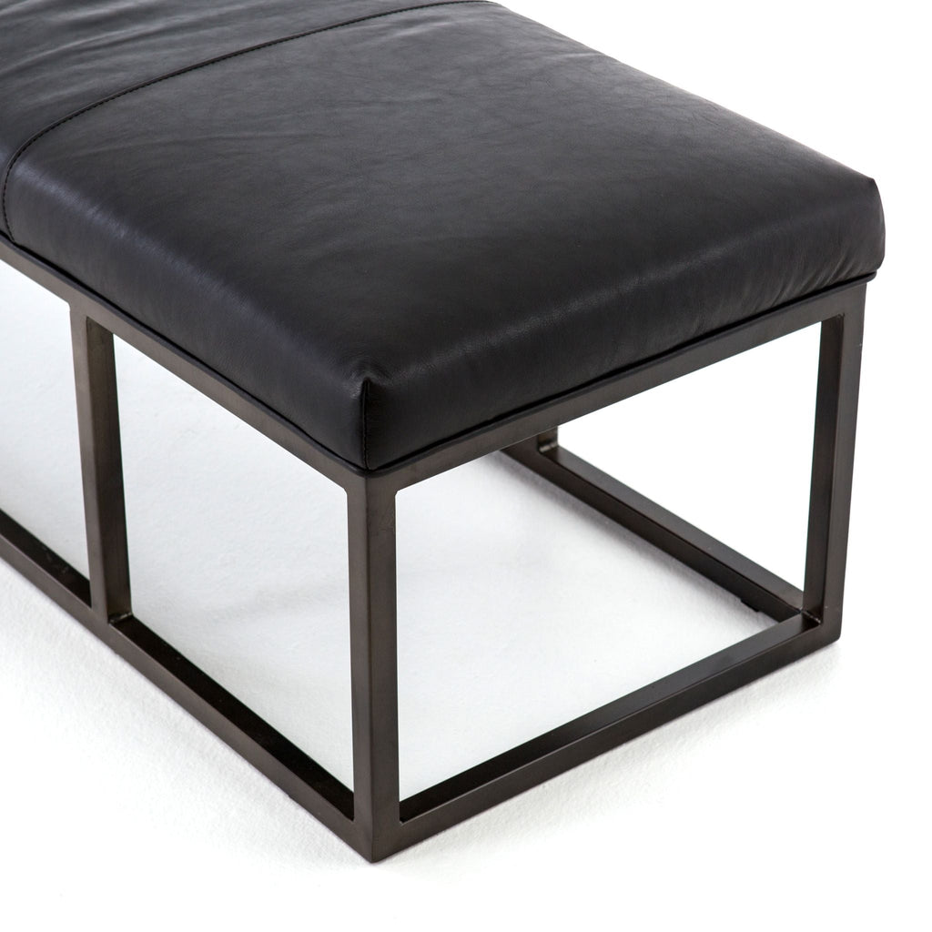 Tailored Bench, Leather Rider Black - Sage InteriorsFHCoffee Table