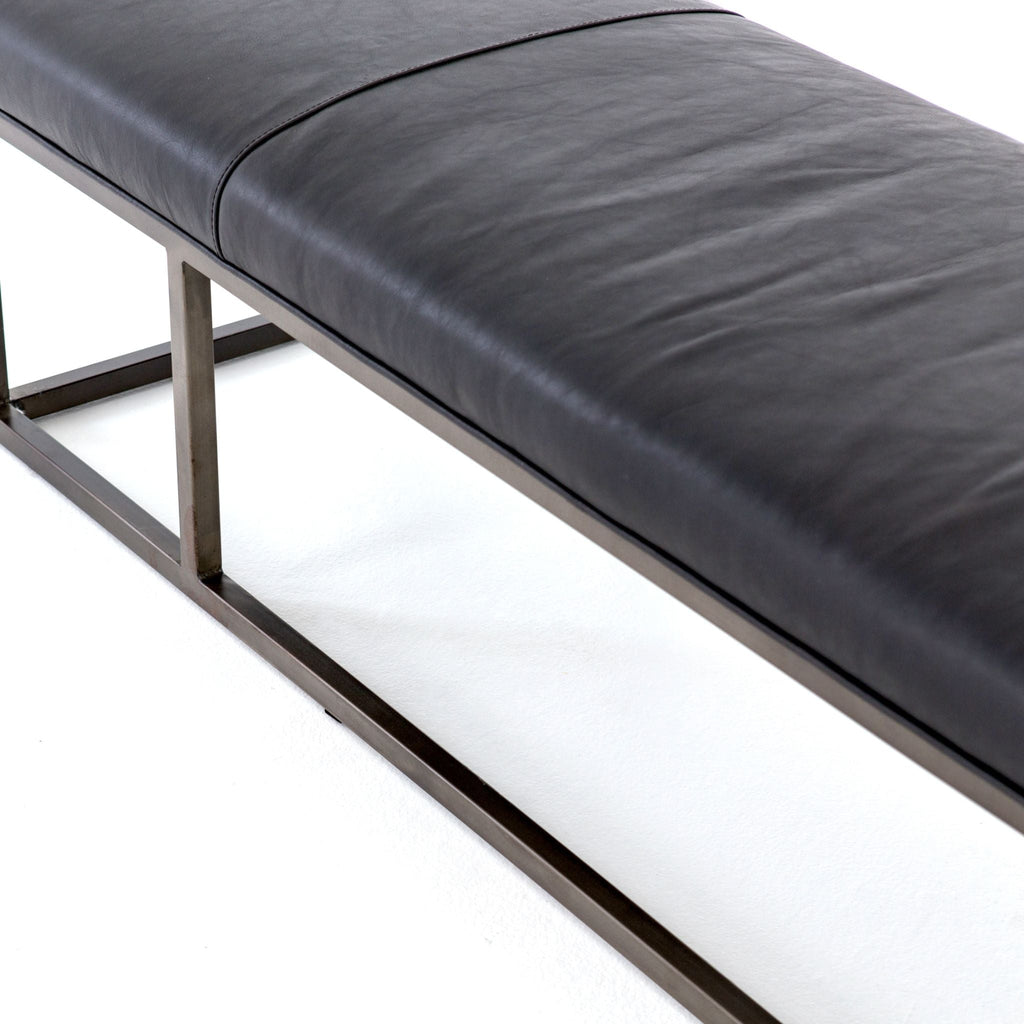 Tailored Bench, Leather Rider Black - Sage InteriorsFHCoffee Table