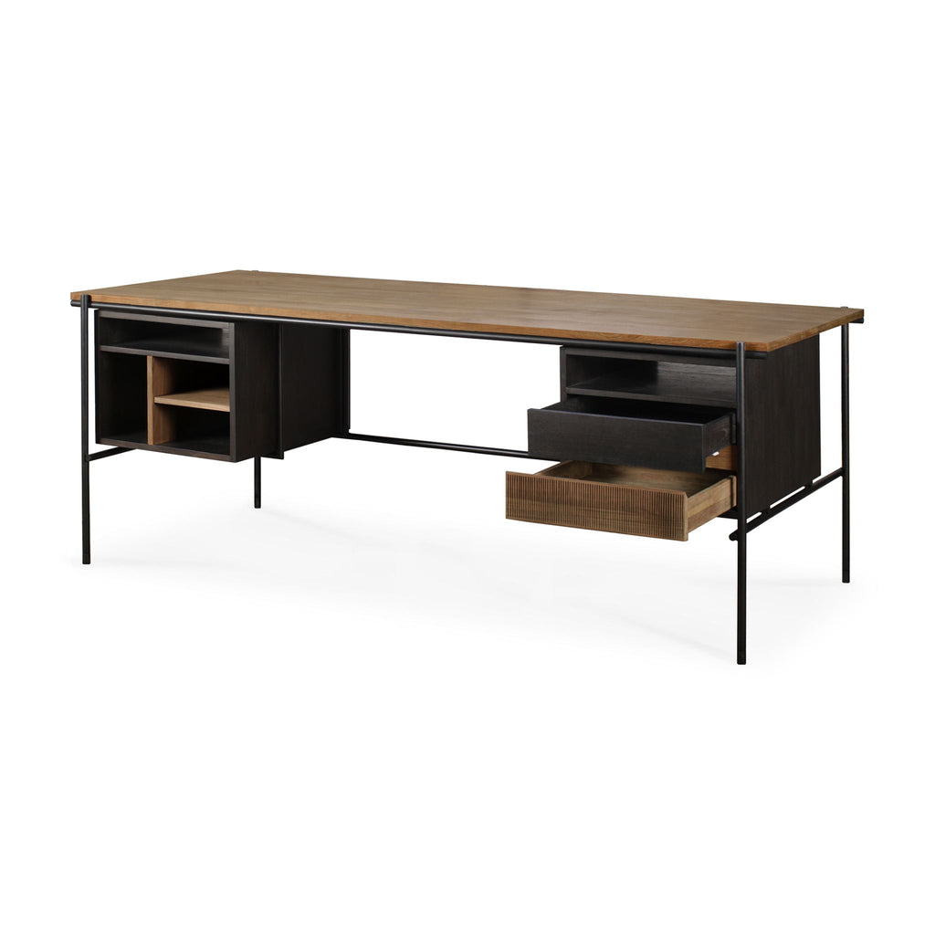 Teak Oscar Desk, 2 Drawers - Sage Interiorsethnicraft