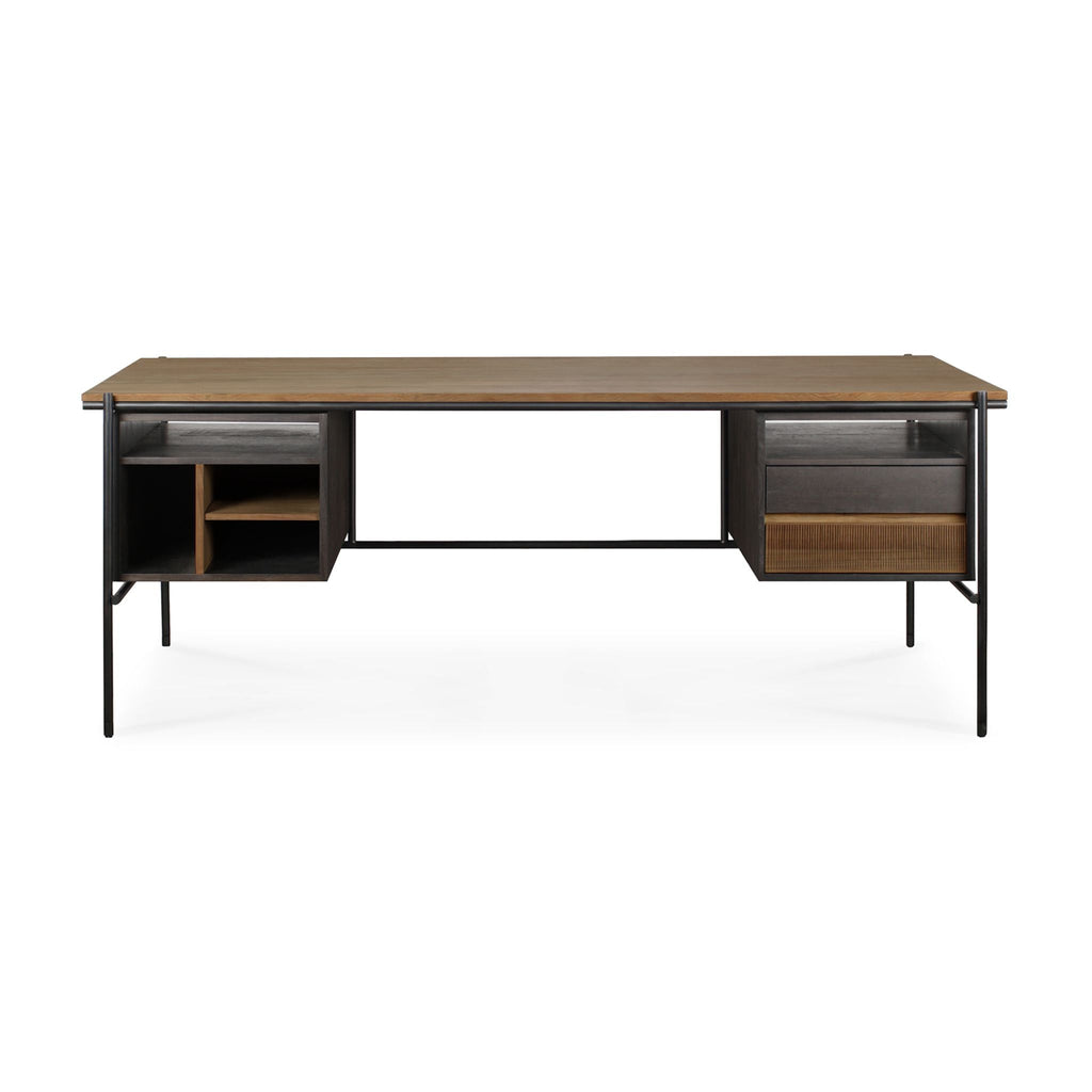 Teak Oscar Desk, 2 Drawers - Sage Interiorsethnicraft