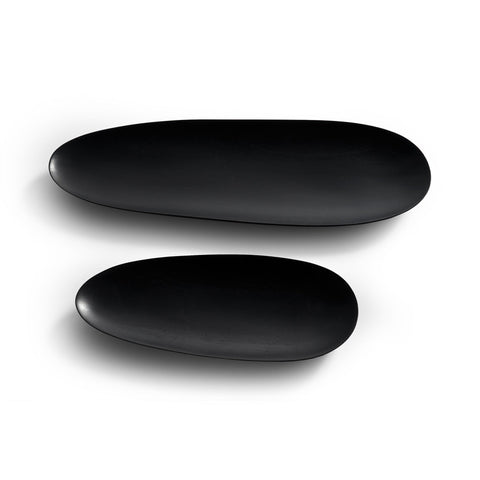 Thin Oval Boards Set, Mahogany Black - Sage InteriorsethnicraftDecor