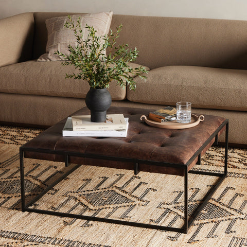 Tufted Coffee Table, Leather Square - Sage InteriorsFHCoffee Table