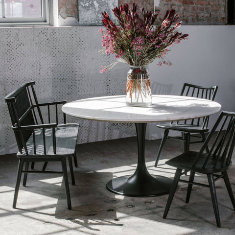 Tulip Dining Table, White Marble Black - Sage InteriorsFHDining Table