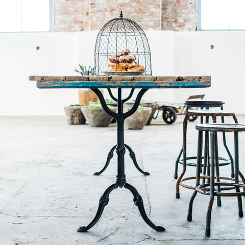 Vintage Blue French Bistro Table - Sage InteriorsSage Vintage