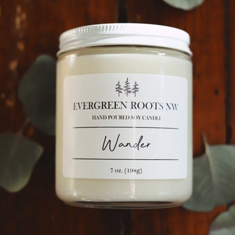 Wander 8 Oz Soy Candle - Sage InteriorsEvergreen Roots NW