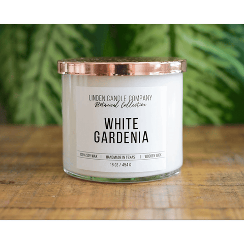 White Gardenia Spring 16oz Candle - Sage InteriorsLinden Candle Company