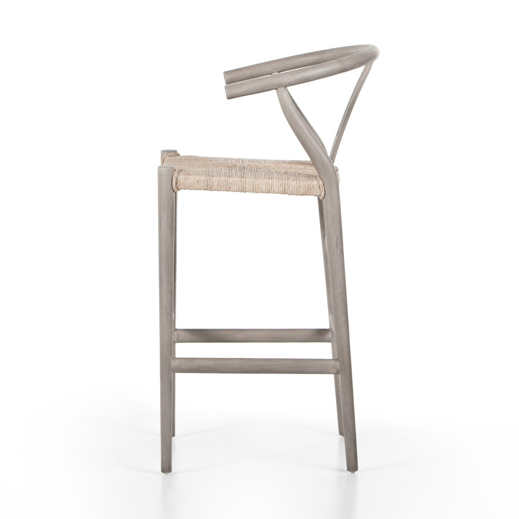 Wishbone Bar + Counter Stool, Weathered Grey - Sage InteriorsFHBar Stool