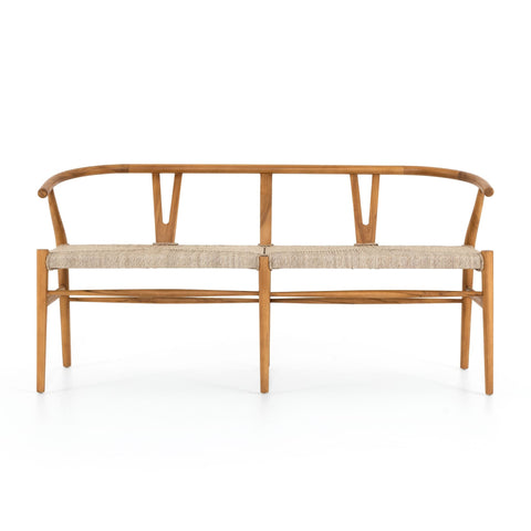 Wishbone Dining Bench, Natural Teak - Sage InteriorsFH