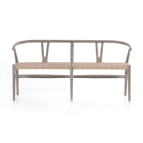 Wishbone Dining Bench, Weathered Grey Teak - Sage InteriorsFH