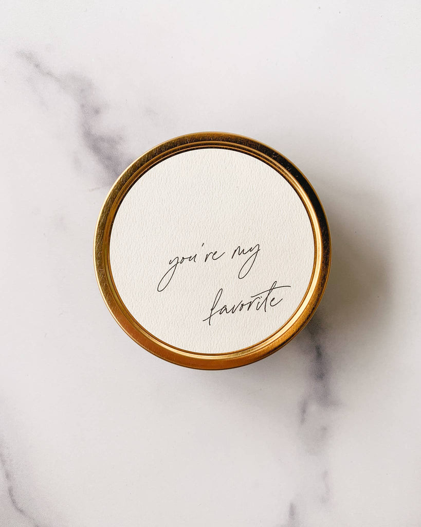 "You're My Favorite" Soy Travel Candles: Peony + Salt - Sage InteriorsSimply Curated