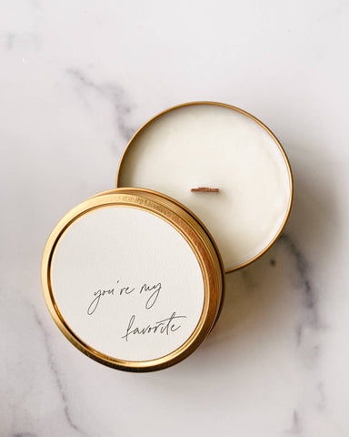 "You're My Favorite" Soy Travel Candles: Peony + Salt - Sage InteriorsSimply Curated