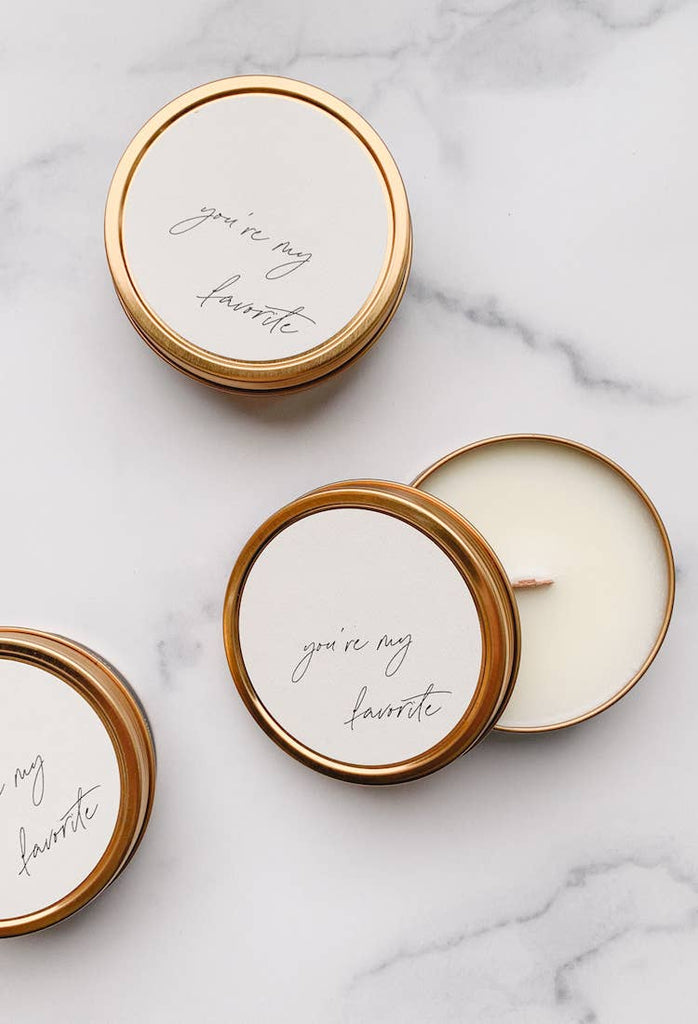 "You're My Favorite" Soy Travel Candles: Peony + Salt - Sage InteriorsSimply Curated