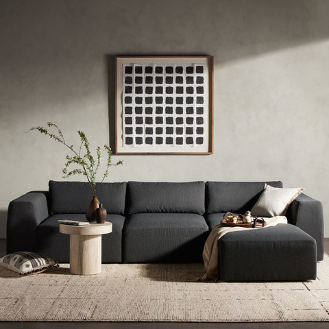 Zenith 3 Piece Sectional, Fiqa Boucle Charcoal - Sage InteriorsFHSectional Sofa Units