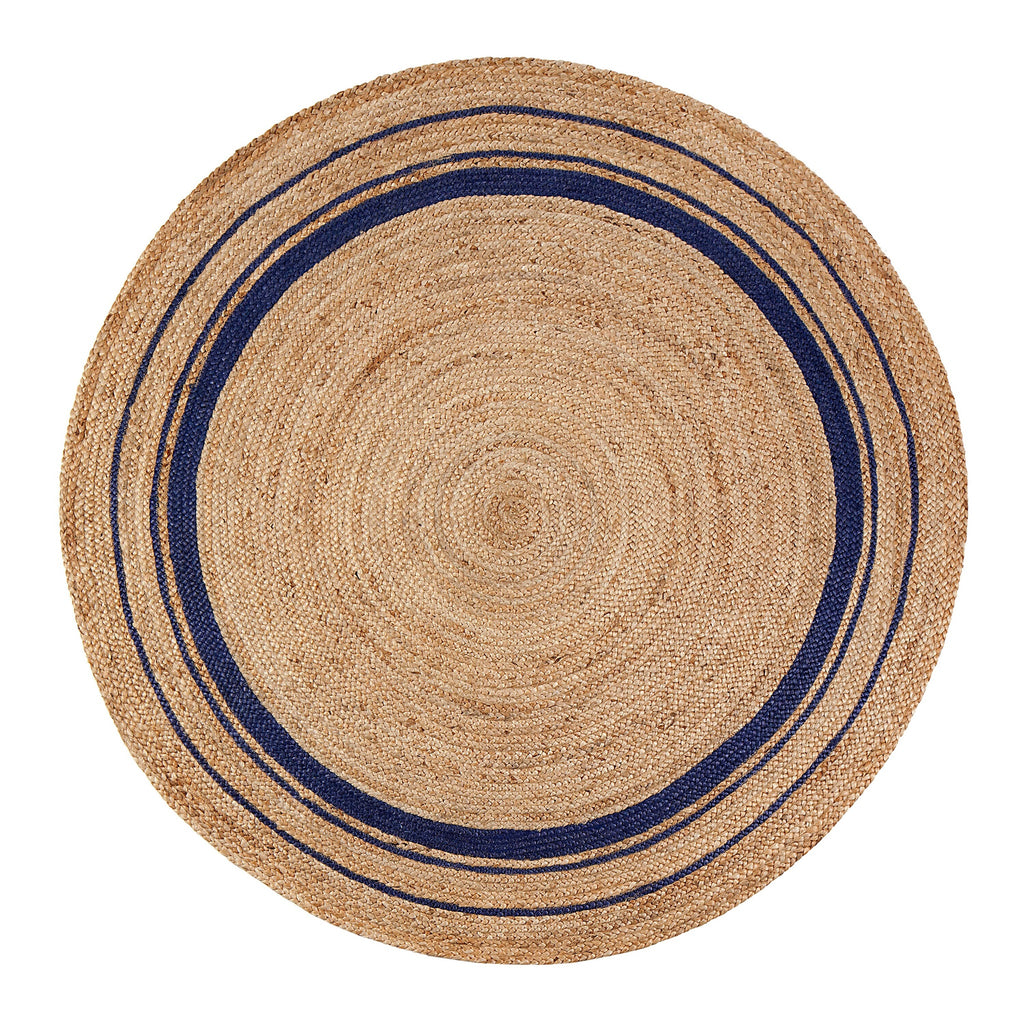 Round Ecru Midnight Jute Rug