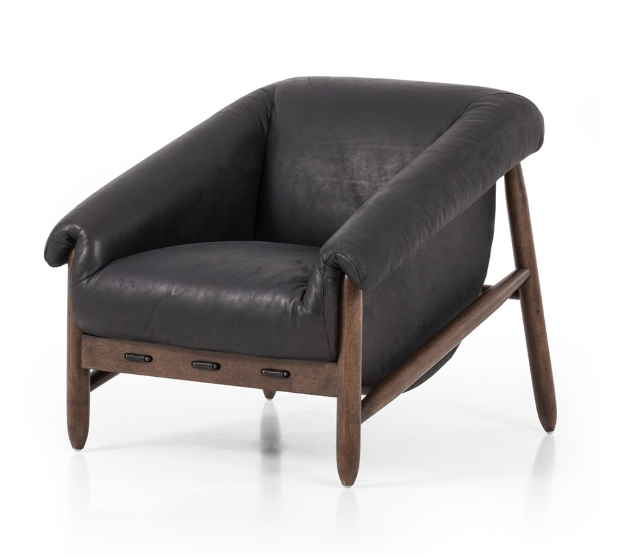 Oversized black leather online chair