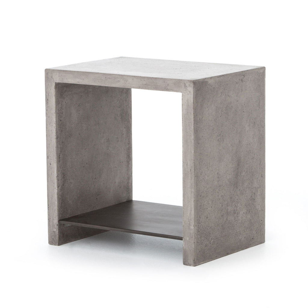 Concrete raw and refined side table