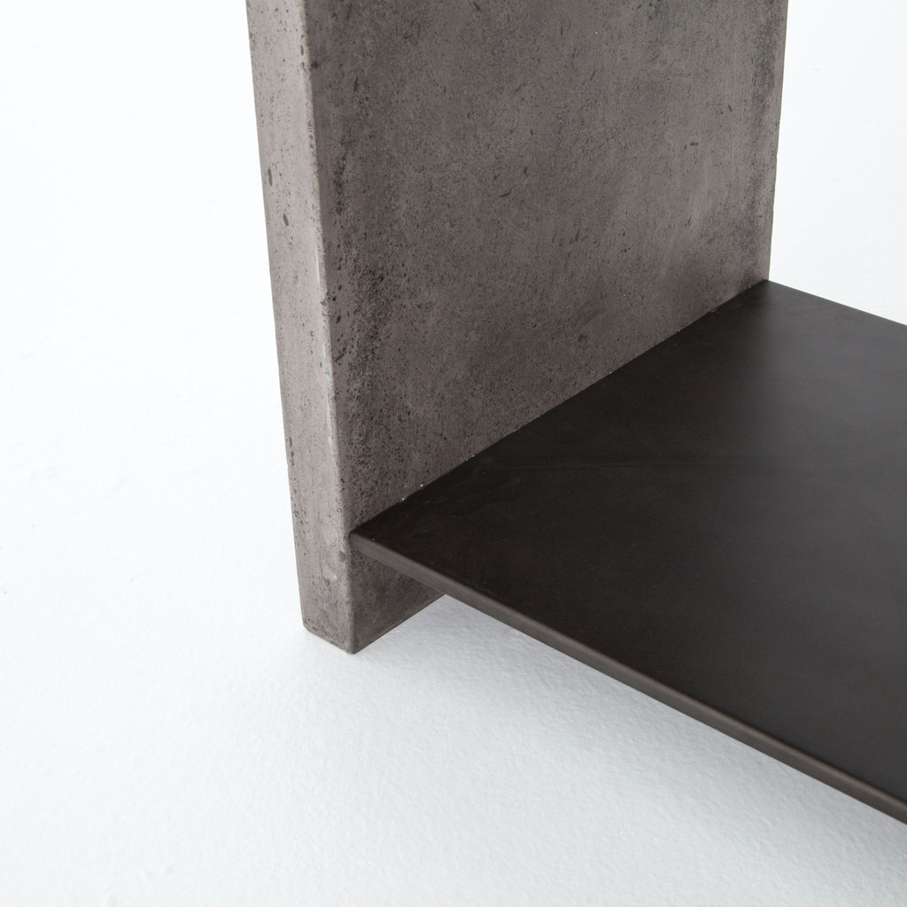 Concrete raw and refined side table