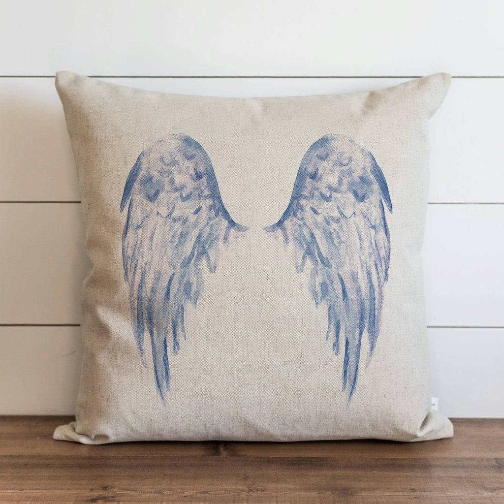 Angel Wings Blue Pillow