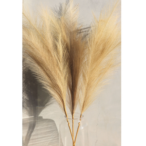 Large Cream Faux Pampas Grass - 3 Stems