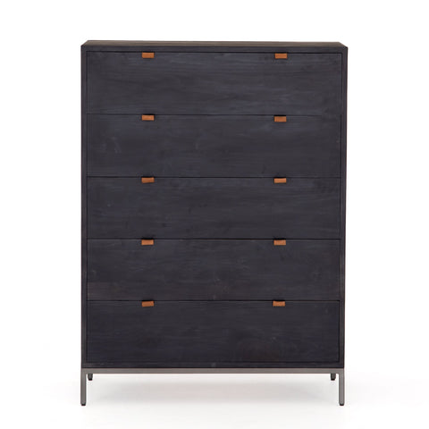 Everett 5 Drawer Dresser, Black Iron