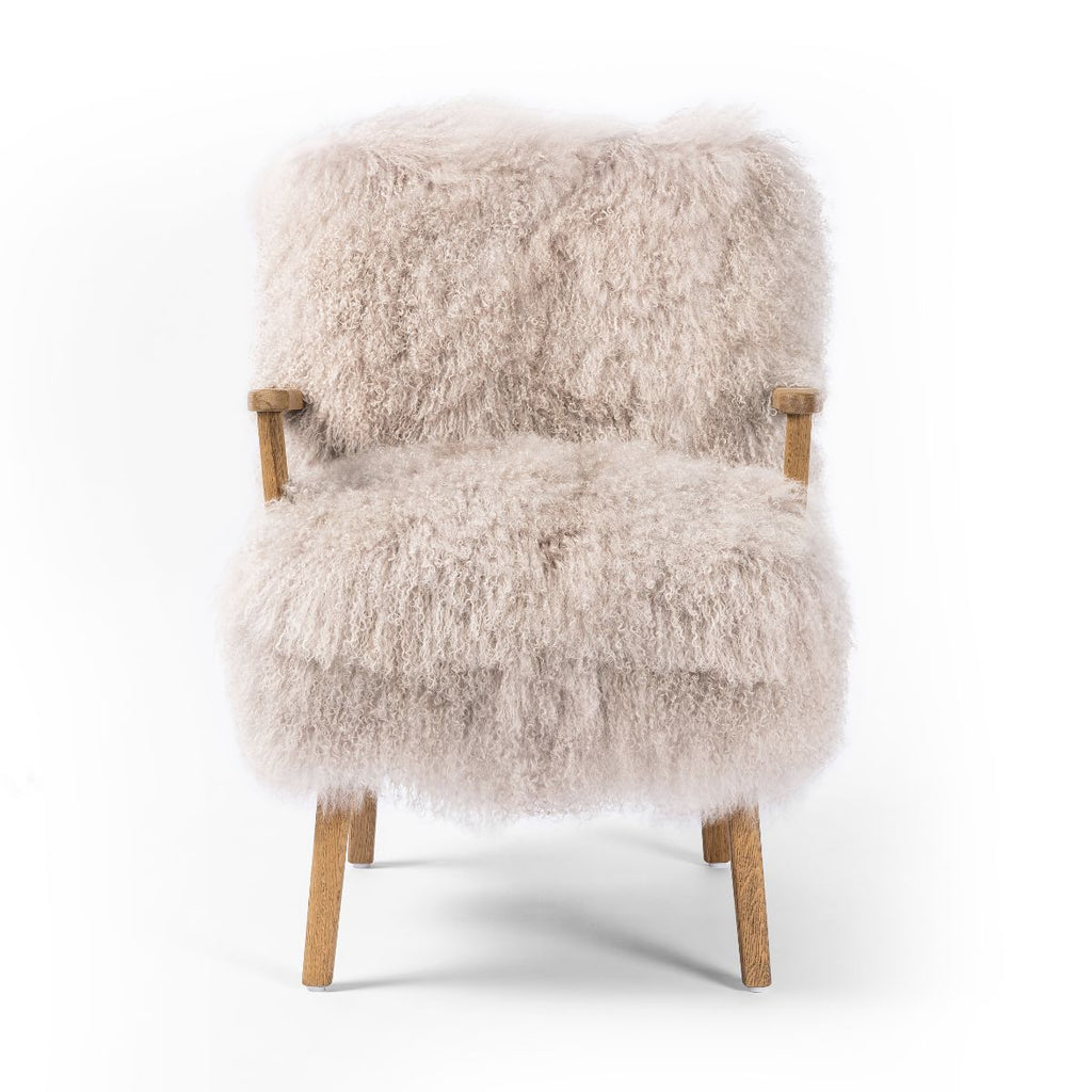 Mongolian Fur Armchair, Taupe