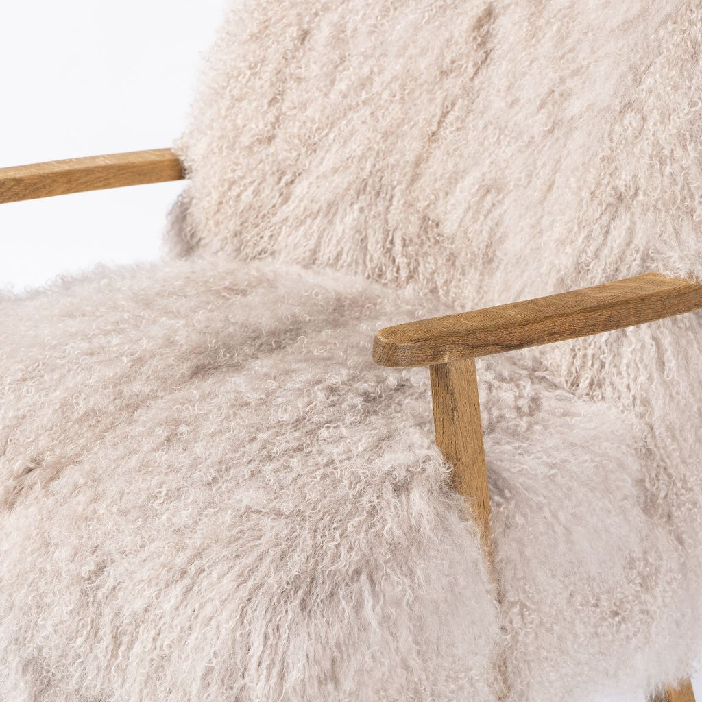 Mongolian Fur Armchair, Taupe