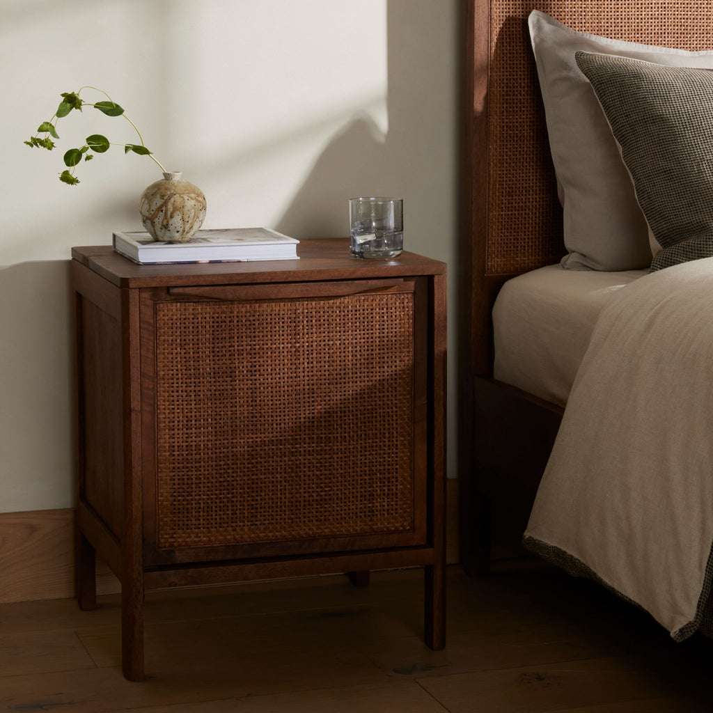 Brown Mango Caned Nightstand